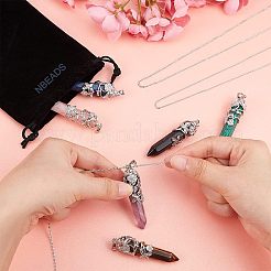 Наборы для самостоятельного изготовления ожерелий с подвесками из натуральных и синтетических драгоценных камней 6 цвета DIY-NB0005-04