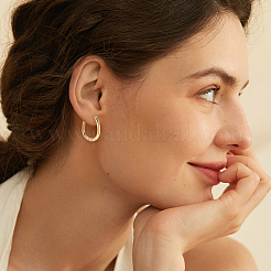 12 paire de boucles d'oreilles créoles ovales en acier inoxydable 202&nbsp;EJEW-UN0003-37