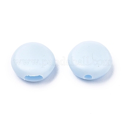 口カバー用PVCプラスチックコードロック  アンチスリップコードバックル  ロープアジャスター  フラットラウンド  ライトブルー  10x4mm  穴：1.6mmと1.6x4mm&nbsp;KY-K011-06