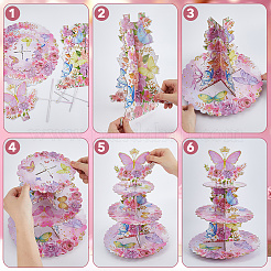 2шт 3-х ярусная бумажная подставка для кексов&nbsp;DIY-DC0003-92A