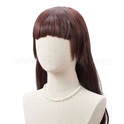 Ожерелье из натурального барочного жемчуга с цепочками-скрепками из нержавеющей стали 304 для женщин NJEW-JN04108