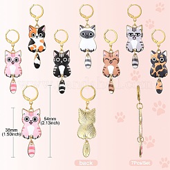 Кулон из сплава эмали с замком в виде кота маркеры петель&nbsp;HJEW-CJ00027