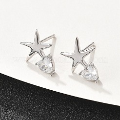 Серьги-гвоздики из стерлингового серебра s925 EJEW-D317-02P
