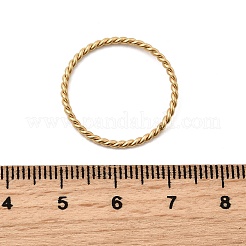 304ステンレススチールオープン丸カン  ツイストラウンド  ゴールドカラー  21.5~22x1.5mm  内径：19~20mm&nbsp;X-STAS-F191-11G-D