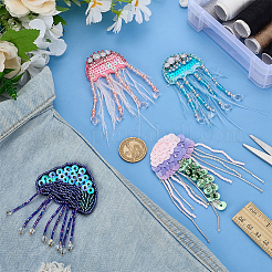 4 шт. 4 цвета пластиковый ПВХ вручную пришитые бусины пайетки пришивные нашивки на одежду&nbsp;PATC-FG0003-08