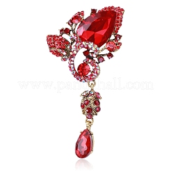 Капля с цветочными булавками со стразами PW-WG27153-01