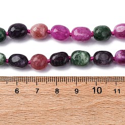 Натуральные окрашенные малайзийские нефритовые самородки из бисера длинные ожерелья для женщин NJEW-F340-A08