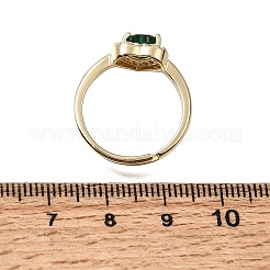 Messing Micro Pave klare Zirkonia Manschette offene Ringe&nbsp;CU-CBA5C10-16G