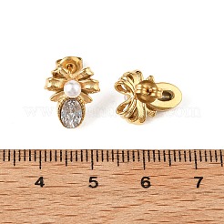 Pendientes de acero inoxidable 304 con micropavé de circonitas cúbicas transparentes&nbsp;LS-EJEW-I318-03G-01