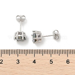 925 серьги-гвоздики из стерлингового серебра с муассанитом и стразами EJEW-U042-05P-04