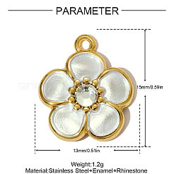 Подвески-цветы из эмалированной нержавеющей стали 304&nbsp;STAS-OY005-20G