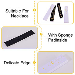 Boîtes d'emballage pour bijoux et colliers en carton imprimé lune et dorure à chaud&nbsp;CON-TAC0071-004B