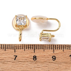 Фурнитура для ушей из латуни с микропаве из кубического циркония KK-F898-15B-G