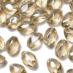 Pearlized Kristallglas ovale Perlen Stränge&nbsp;EGLA-F026-D02