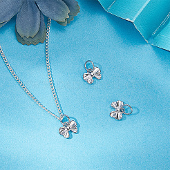 3 шт. 925 подвески-банта из стерлингового серебра STER-BBC0008-41