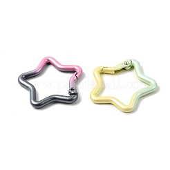スプレーペイント合金スプリングゲートリング  スター  ミックスカラー  35x36x5mm&nbsp;FIND-C086-02A