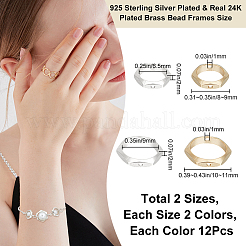 48шт 4 стиля латунных рамок для бусин KK-CN0002-55