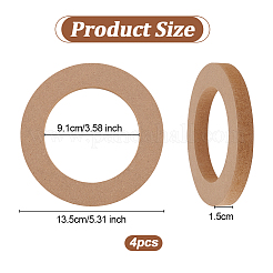 車のスピーカー用の木製スペーサーリング  丸いリング  淡い茶色  135x15mm&nbsp;DIY-WH0430-396A