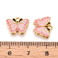 Подвески из нержавеющей стали 304 и эмалевой пудры с блестками&nbsp;STAS-T064-85G-01