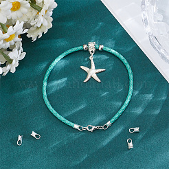 8 estremità del cordone in argento sterling a colonna&nbsp;STER-BC0004-48A