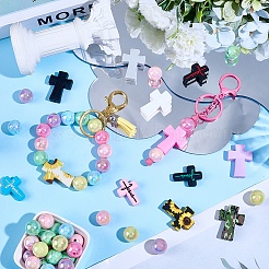 12шт 12 цвета крест силиконовые фокусные бусины&nbsp;SIL-BM0001-05