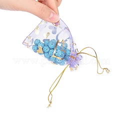 Сердце напечатаны органза сумки&nbsp;OP-R022-7x9-M