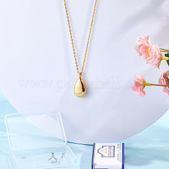 Ожерелья с подвеской в виде урны для праха из нержавеющей стали в форме слезы 201 DIY-CN0003-40G