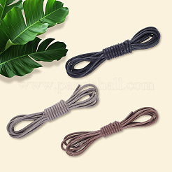 3 пара 3-х цветных круглых вощеных шнурков для ботинок OCOR-CL0001-01