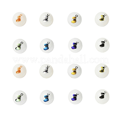 80шт 8 цвета рождественские непрозрачные стеклянные бусины EGLA-YW0001-05