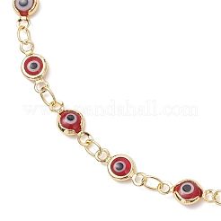 Браслеты на ногу ручной работы с цепочкой-лэмпворком от сглаза для женщин&nbsp;AJEW-AN00715-02