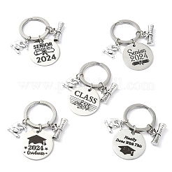 Porte-clés rond et plat en alliage&nbsp;KEYC-YW00090-01