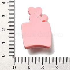電気メッキ不透明樹脂カボション  香水瓶  淡いバイオレットレッド  31.5x21x8.5mm&nbsp;RESI-S10-03D