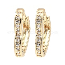 Серьги-кольца из латуни с микропаве из кубического циркония EJEW-D078-23KCG