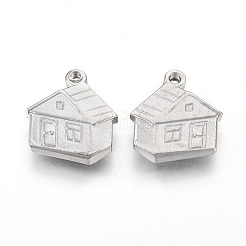 変色しにくい201ステンレススチールペンダント  ハウス  ステンレス鋼色  14x13x3mm  穴：1.2mm&nbsp;STAS-O118-58P