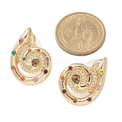 Сплав кубический цирконий серьги стержня EJEW-M092-03G