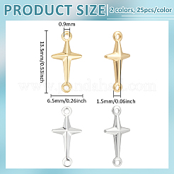 50 шт. 2-х цветные латунные соединительные подвески&nbsp;KK-PH0013-50