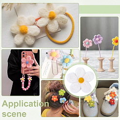 8 accessoire de costume en feutrine de laine à motif de marguerite&nbsp;AJEW-PH0008-82A