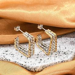 Серьги-гвоздики из нержавеющей стали 304&nbsp;EJEW-M070-21PG-04