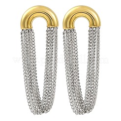 Orecchini a bottone con catena a nappa in acciaio inossidabile 304 per donna&nbsp;EJEW-U023-07GP
