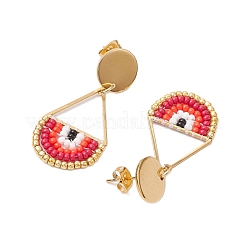 Orecchini a goccia con perline di semi&nbsp;EJEW-MZ00251-04