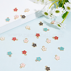 Эмалевые подвески из легкого позолоченного сплава&nbsp;ENAM-PH0001-52LG