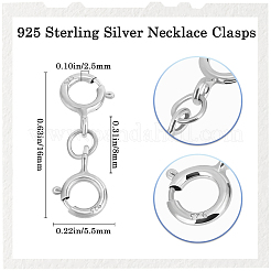 8 шт. 925 двойных пружинных кольца из стерлингового серебра STER-BBC0007-52