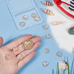 12 шт. подвески в виде сердечек из белой ракушки из латуни FIND-BC0013-84A