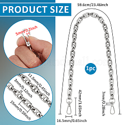 Taschenketten aus ovalen Gliederketten aus Legierung&nbsp;DIY-WH0622-543