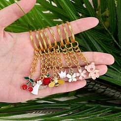 Брелок с подвесками из эмали из сплава 8 шт.&nbsp;KEYC-SW00003-02