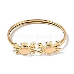 Armreifen aus Edelstahl 304 mit Katzenaugen-Motiv&nbsp;BJEW-L719-02B-G
