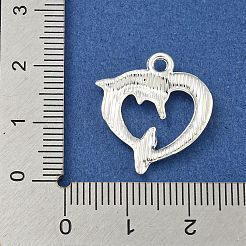 アロイ マイクロパヴェ クリア キュービックジルコニア ペンダント  ハート  銀  21.5x19.5x3mm  穴：2mm&nbsp;FIND-Z061-04S-02