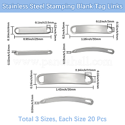 60 шт. 3 стиля 201 звеньев/соединителей из нержавеющей стали&nbsp;STAS-BBC0007-44