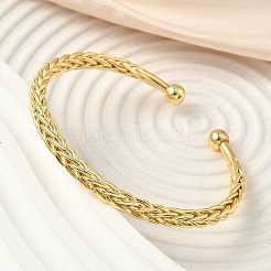 Браслеты-манжеты из латунной пшеничной цепи BJEW-F513-05G