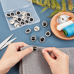 Пуговицы из цинкового сплава со стразами и 1 отверстием DIY-GA0003-59B